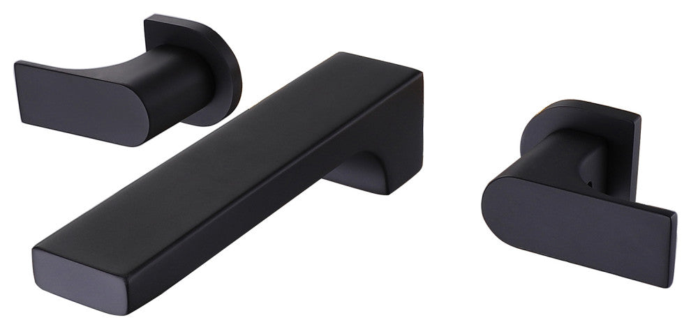 Wall Mounted Dual Handles Bathroom Sink Faucet