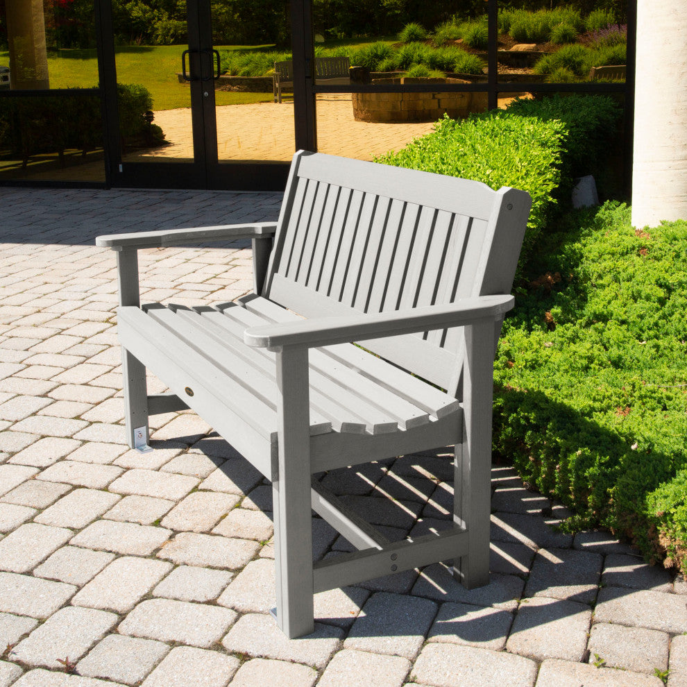 The Sequoia Professional Commercial Grade Exeter 4' Garden Bench, Harbor Gray