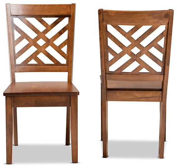 Chipman Modern Transitional Walnut Brown Wood Dining Chair, Set of 2