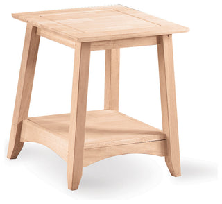 International Concepts Whitewood Bomby Tall Unfinished End Table