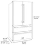 Autograph Refrigerator, Stainless With Flat Gold Handles, RFMZ-36-FG