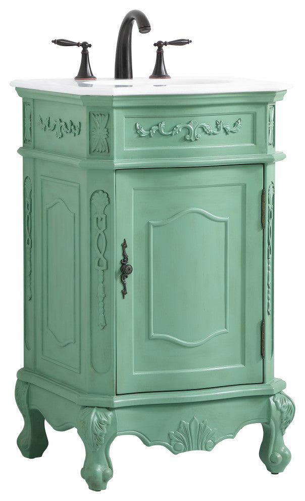Bathroom Vanity, Vintage Mint, 21", Single Sink