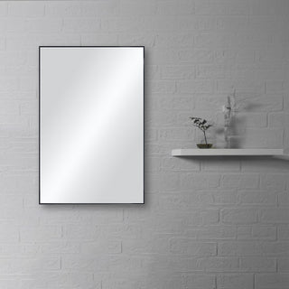 24"x36" Shatterproof Wall Mount Metal Frame Mirror, FM1-2436, Matte Black