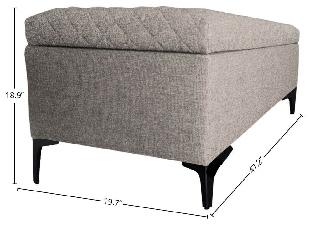 Reece Upholstered Storage Bench, Tan