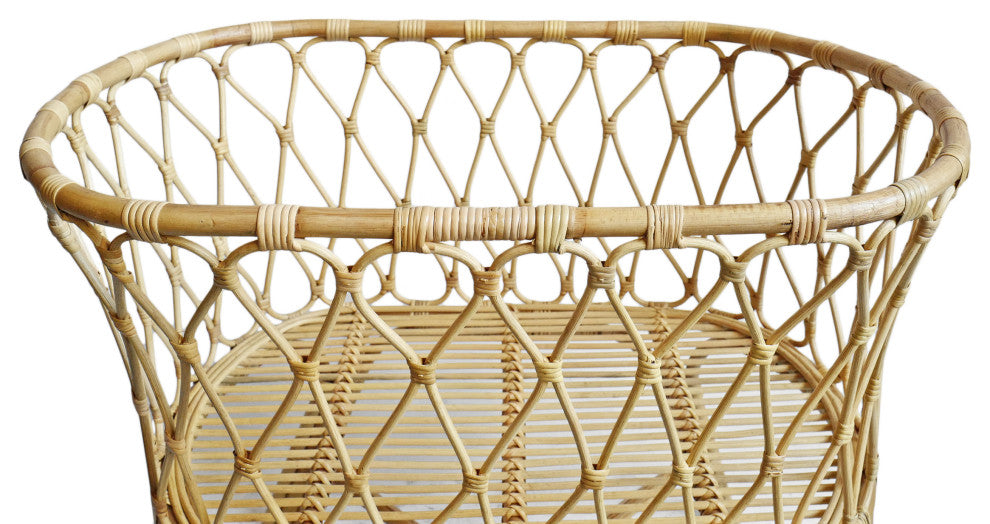 Natural Rattan Loop Weave Bassinet