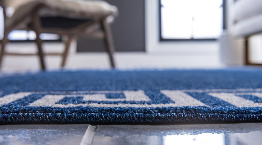 Unique Loom Navy Blue Athens Modern 5' 0 x 8' 0 Area Rug