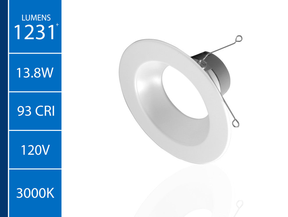 DLR566121203KWH-12PK 5/6", White Recessed LED Downlight, 12 Pack