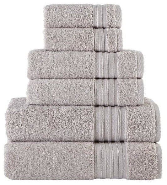 Grey Mist 6-Piece Turkish Cotton Towel Set