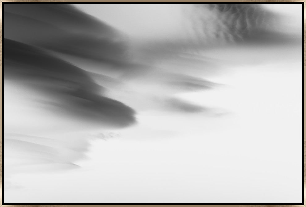 36x24 Lenticular Clouds XVI, Framed Artwork, Silver