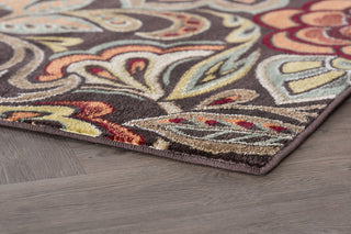 Dilek Transitional Floral Area Rug, Brown, 2'3"x10'