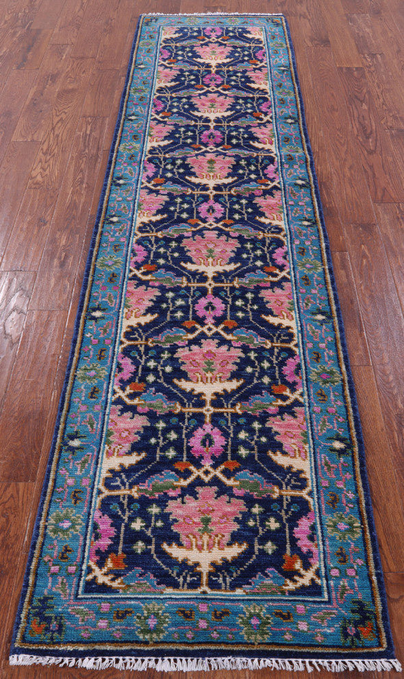 Runner Turkish Oushak Hand-Knotted Wool Rug 2' 7" X 10' 1" - Q15919