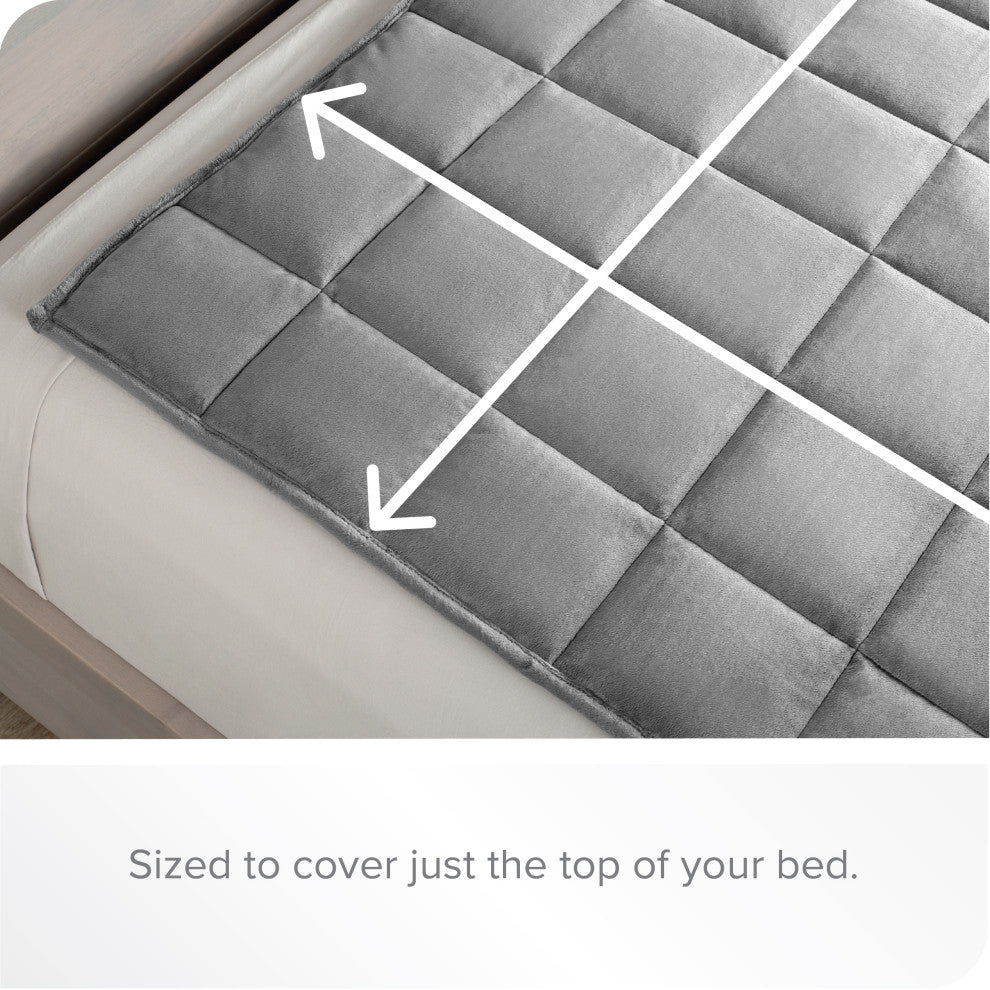 Weighted Blanket, Minky Fleece Gray, 60"x80", 17lb
