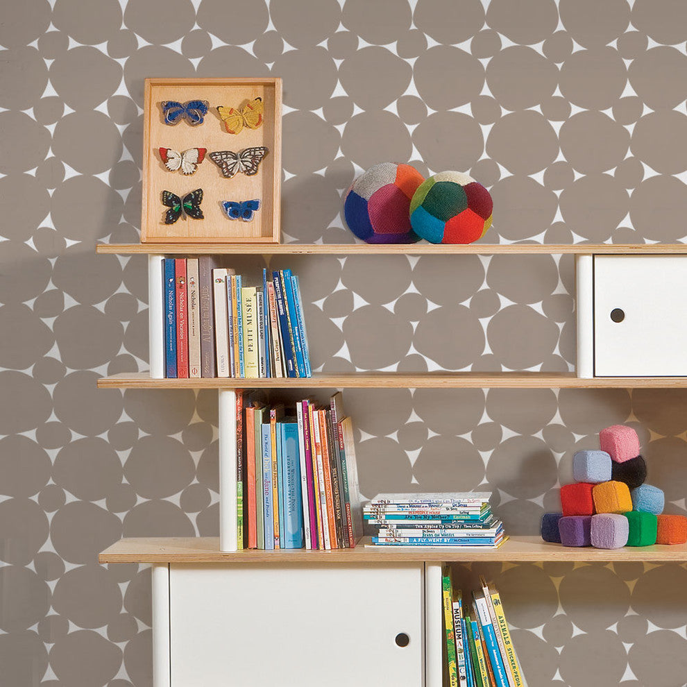 Dot Peel and Stick Vinyl Wallpaper, Warm Gray, 24"w X 108"h