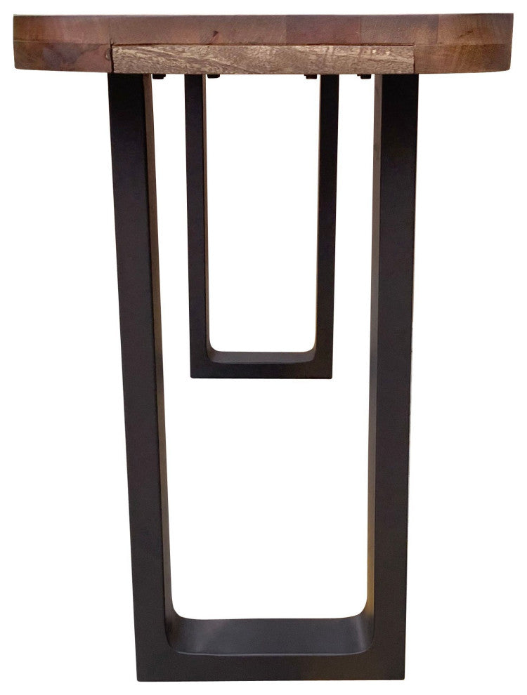 Curvet Mango Wood & Steel Sled Base Console Table