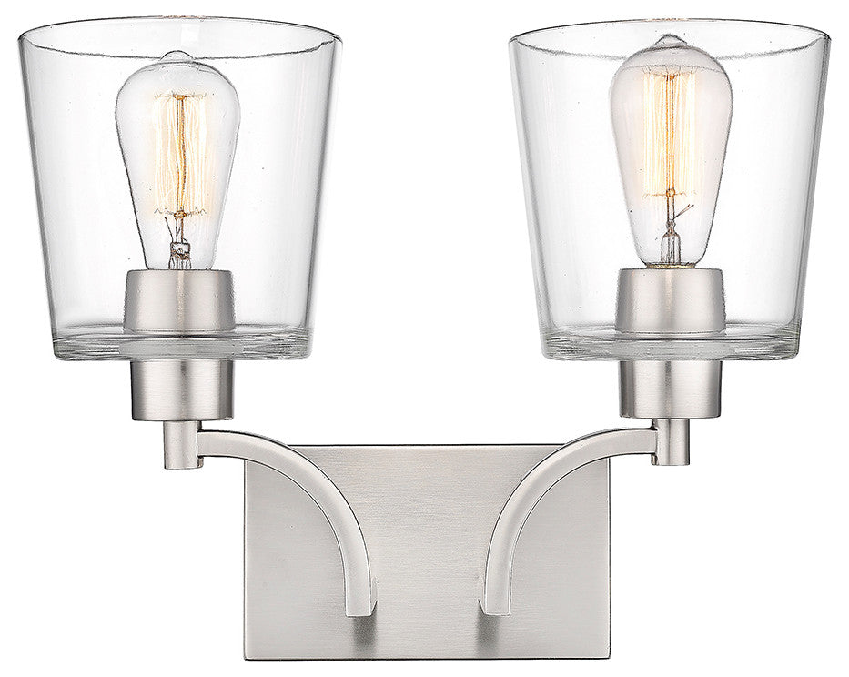 Evalon 2 Light 16" Brushed Nickel Bathroom Vanity Light