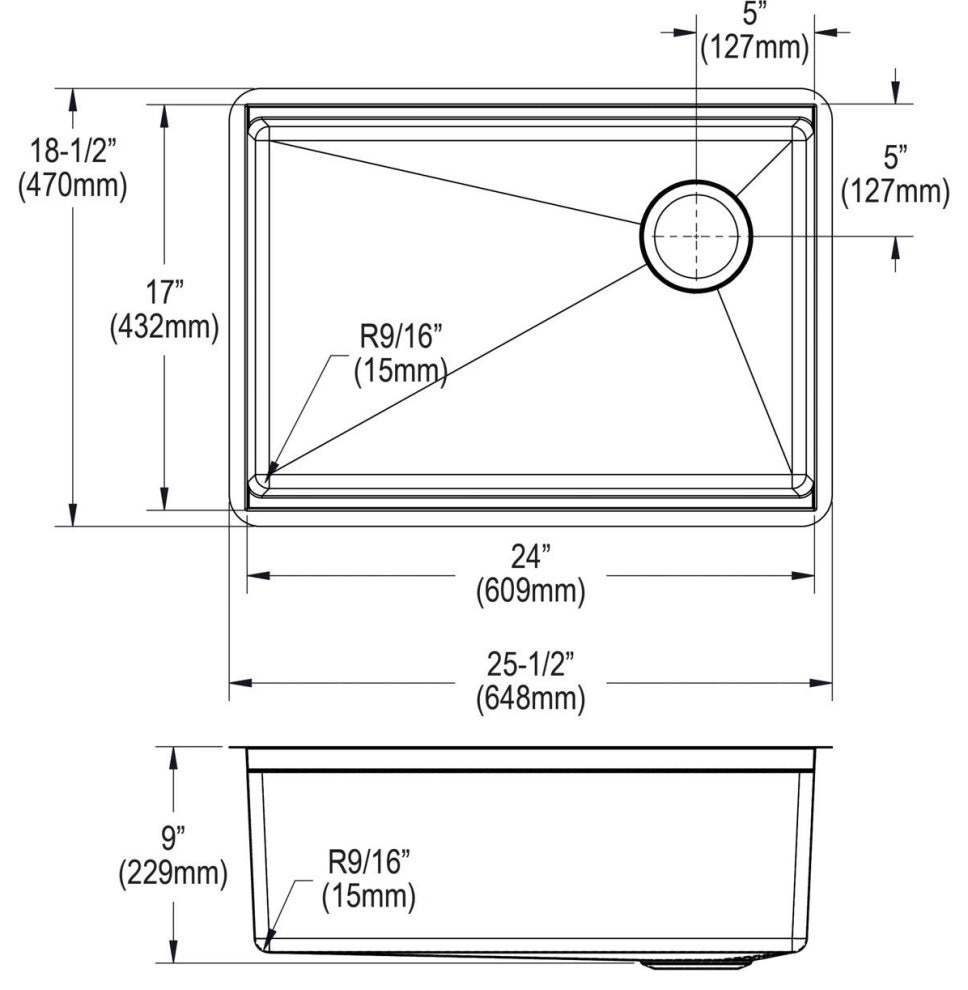 ECTRU24169RTWC Elkay Crosstown 18 Gauge Workstation Stainless Steel Sink Kit
