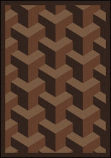 Kaleidoscope Rug, Rooftop, 7'8"x10'9", Chocolate