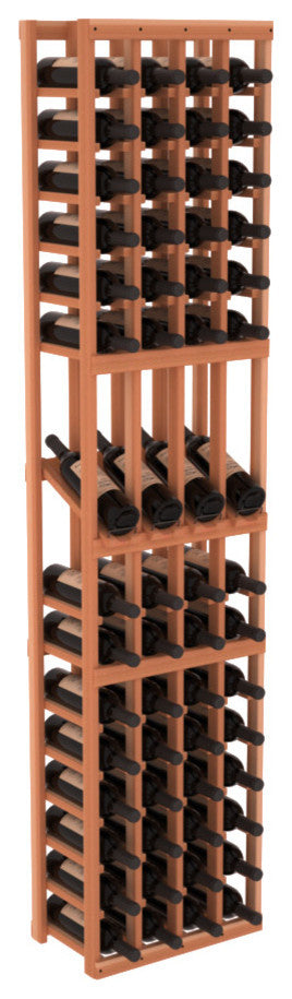 4 Column Display Row Wine Cellar Kit, Redwood, Unstained