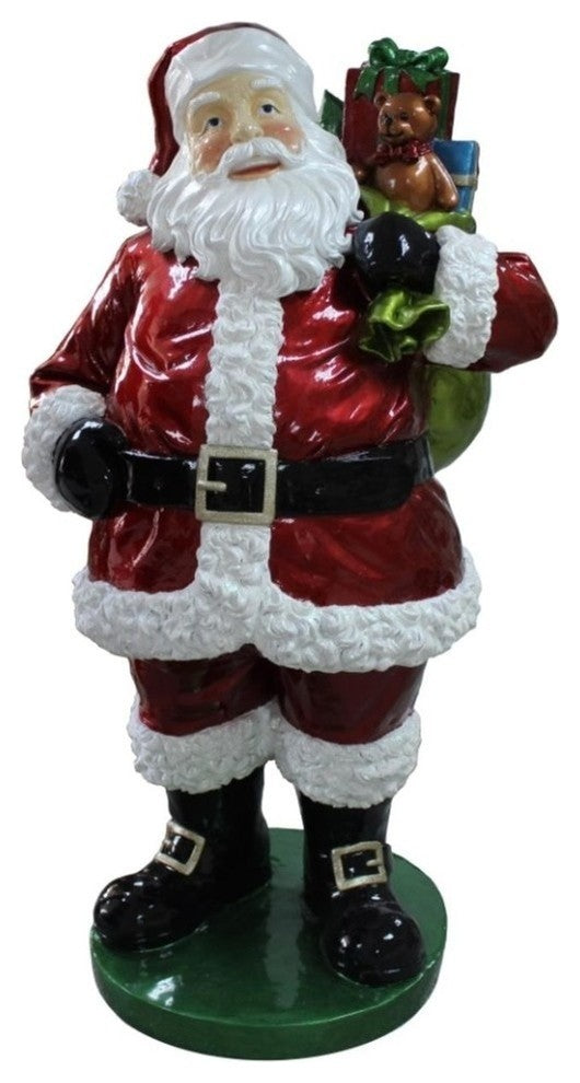 63" Standing Santa Claus Presents Fiberglass Christmas Decor