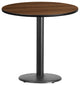 30" Round Walnut Laminate Table Top With 18" Round Table Height Base