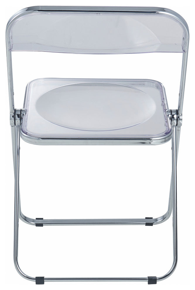LeisureMod Lawrence 7-Piece Dining Set With Chairs and Dining Table, Clear