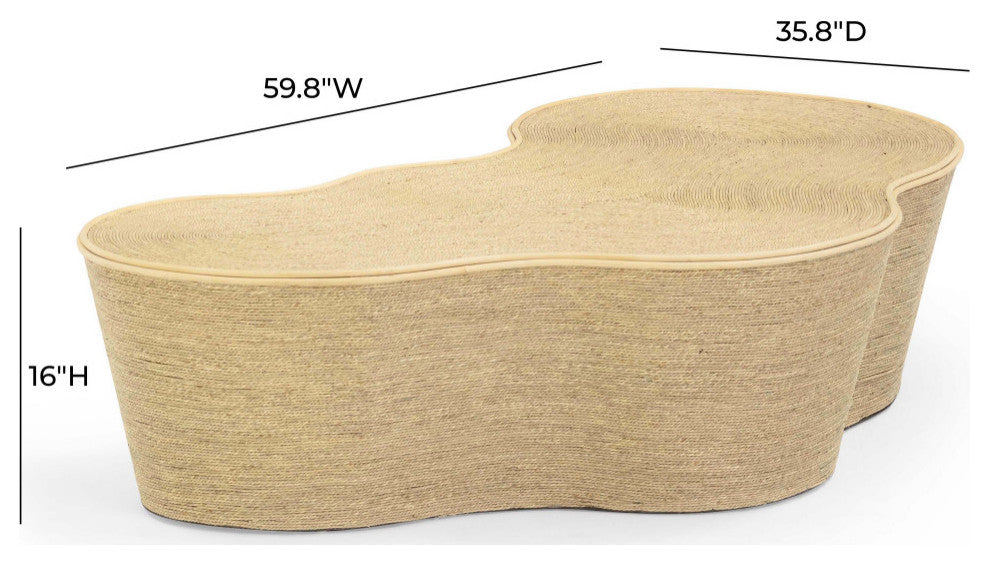 Slab Natural Seagrass Coffee Table