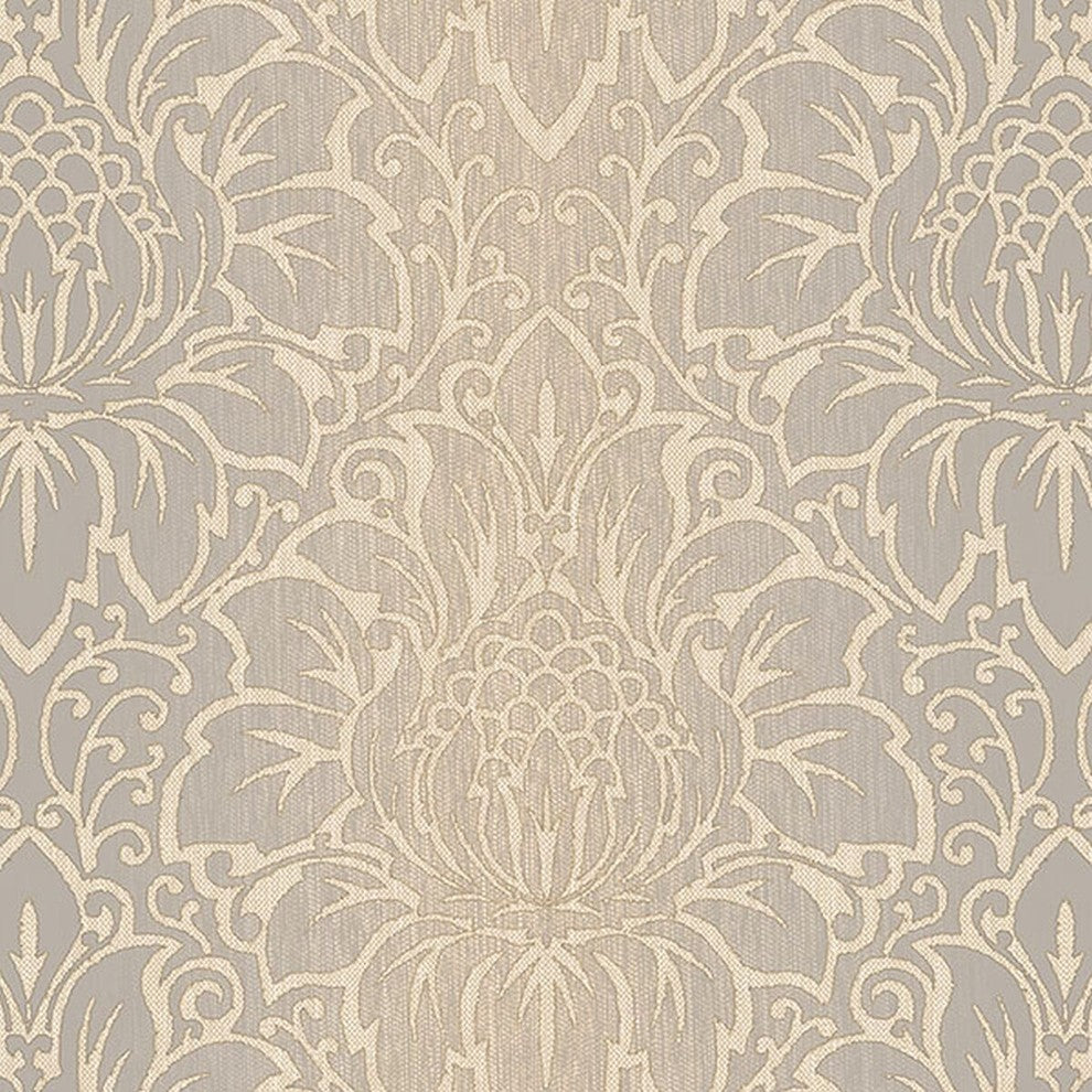 Texture Style 2, Modern Damask Faux Beige Wallpaper Roll