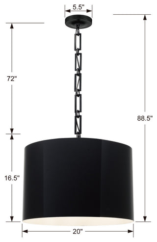 Brian Patrick Flynn for Crystorama Alston 6-Light Matte Black Chandelier, Matte