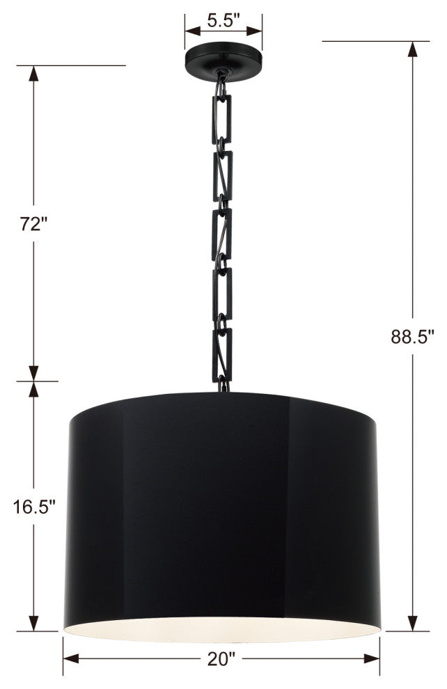 Brian Patrick Flynn for Crystorama Alston 6-Light Matte Black Chandelier, Matte