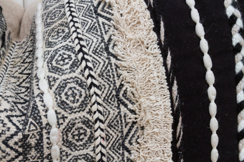 Metallic Gray Nomadic Moroccan Lumbar Pillow