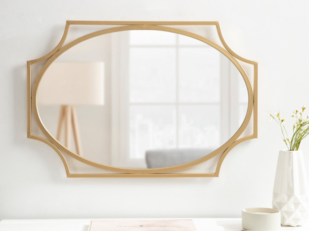 Rateau Scalloped Wall Mirror, Gold, 20"x30"