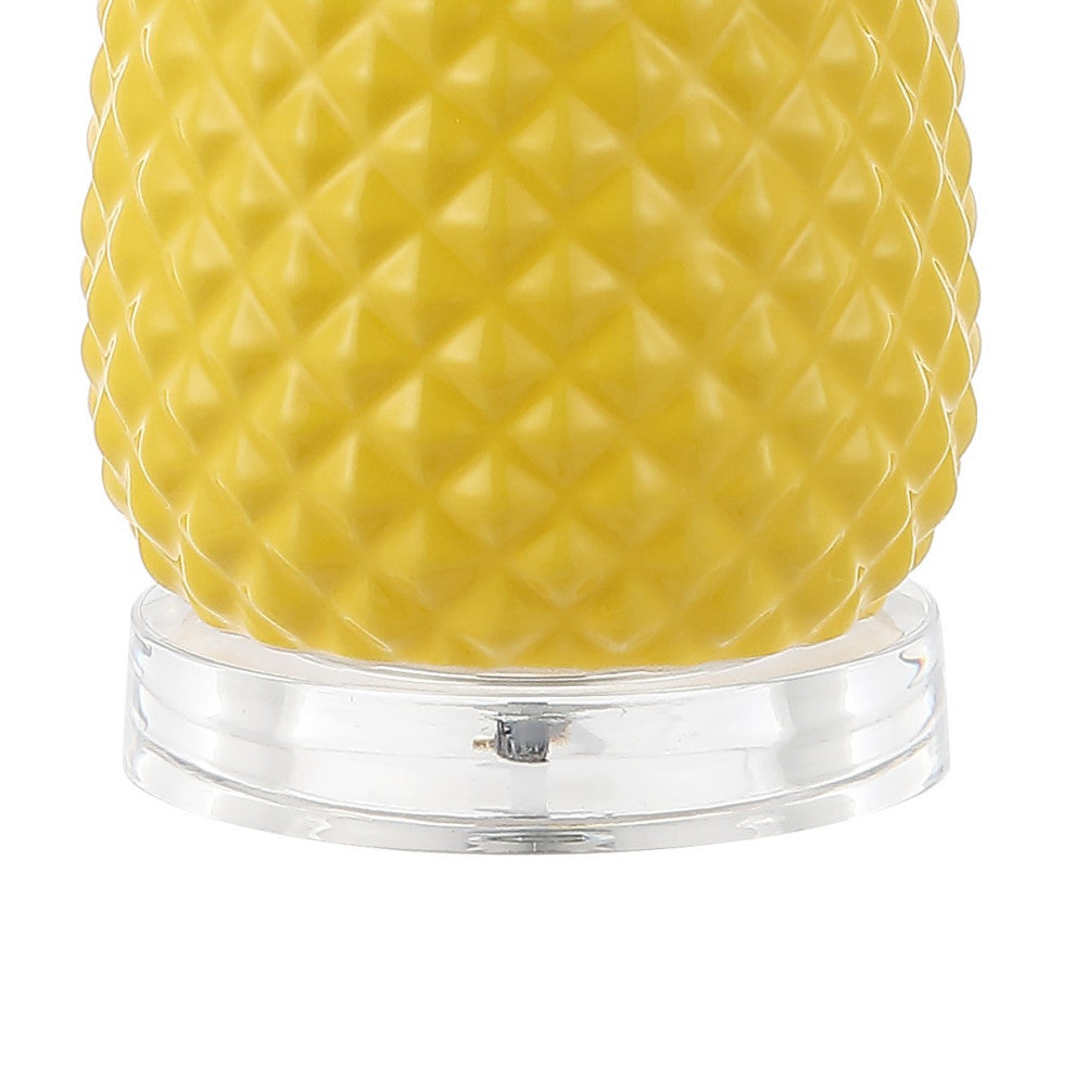 Pineapple 23'' Classic Vintage Ceramic LED Table Lamp, Yellow