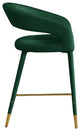 Destiny Counter Stool, Green, Velvet