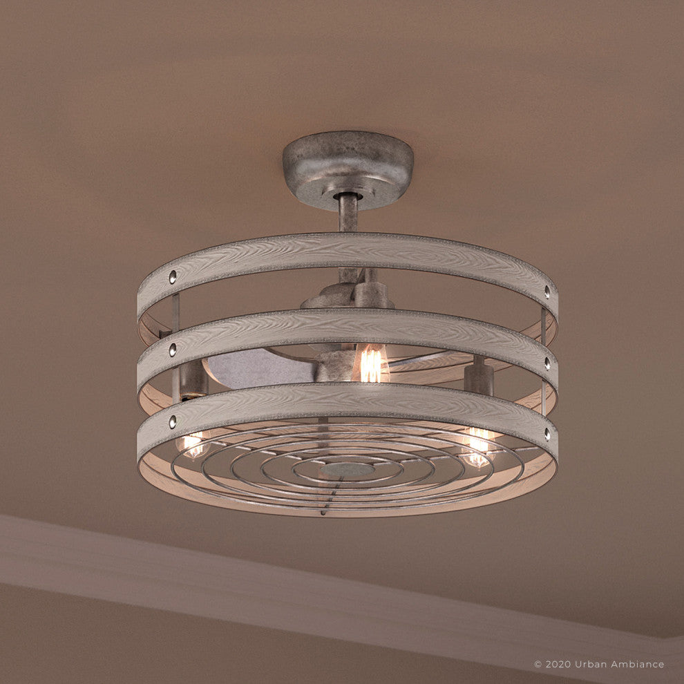 Luxury Modern Farmhouse Ceiling Fan, Galvanized, UHP9030, Adelaide Col
