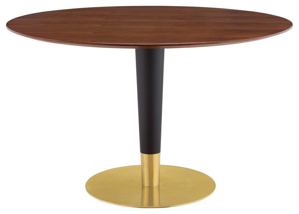 Zinque 47" Dining Table, Gold Walnut