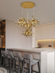 MIRODEMIÂ® La Venturi | Chandelier in a Nordic Style for Dining Room, Golden, 4 Heads, Warm Light