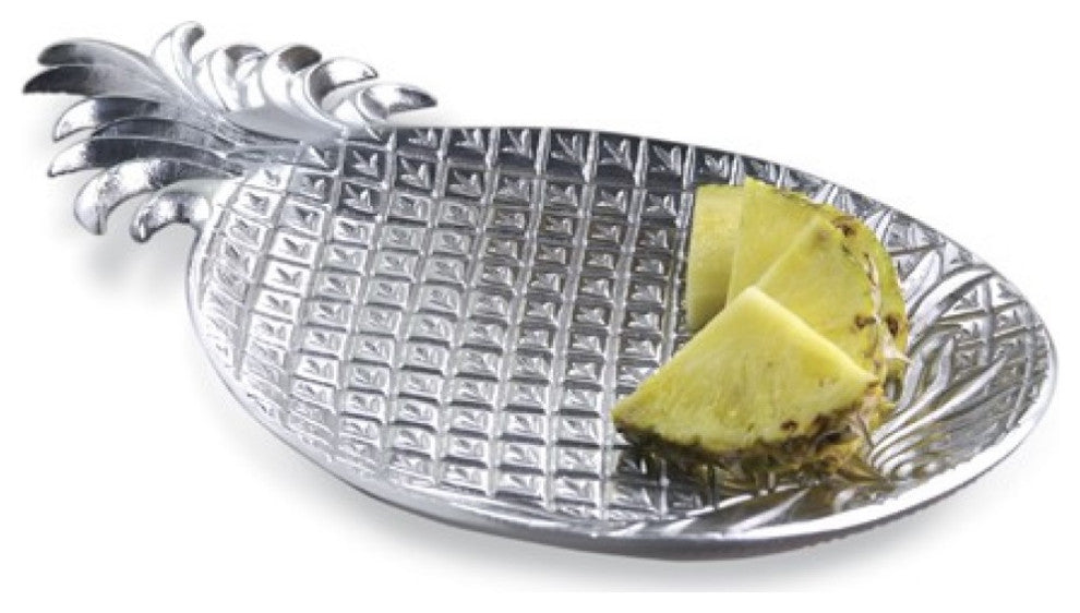 Silver Tropical Pineapple Shaped Serving Platter