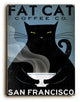 "Cat Coffee", Solid Wood Wall Decor By Ryan Fowler, 9"x12"