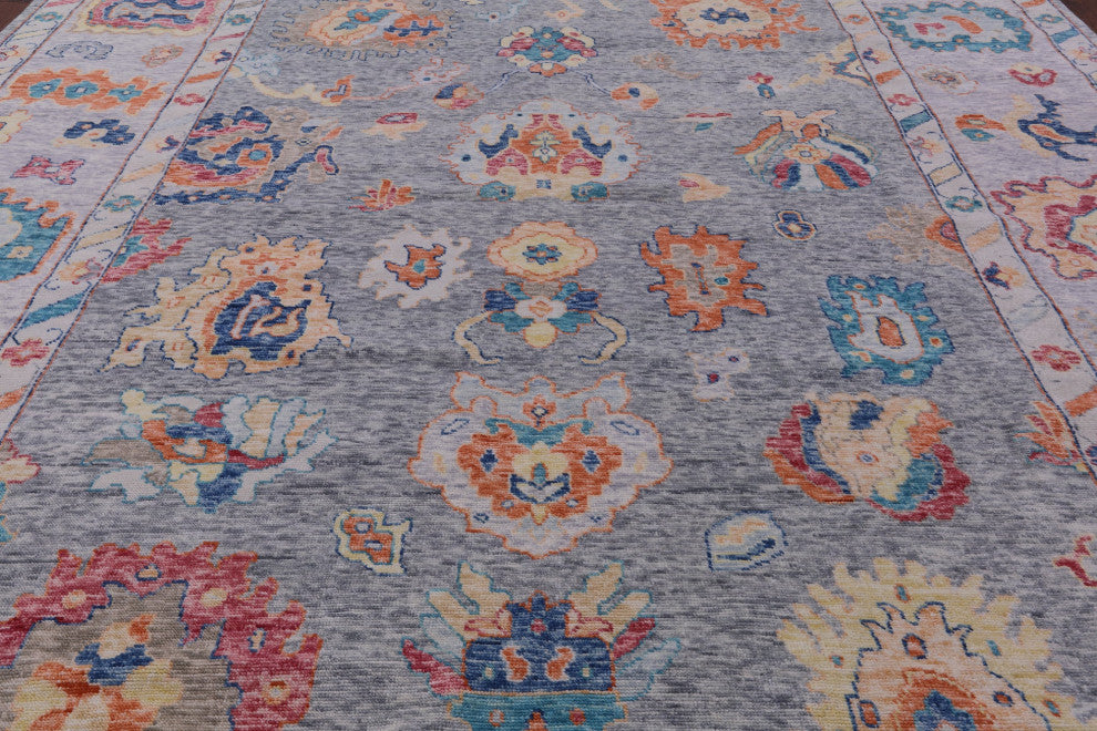 12' 3" X 14' 10" Turkish Oushak Hand-Knotted Wool Rug - Q16119