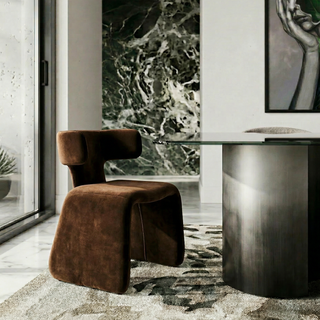 Modrest Bergman Modern Camel Velvet Dining Chair