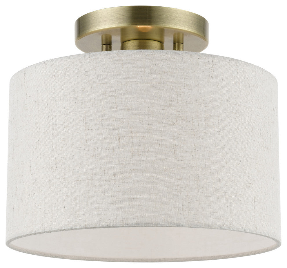 Blossom 1 Light Antique Brass Small Semi-Flush