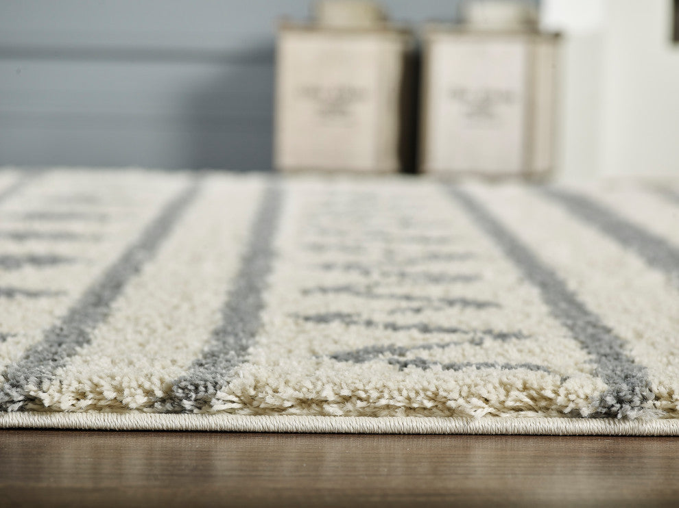 Abani Willow WIL120A Moroccan Tribal Ivory and Grey Area Rug