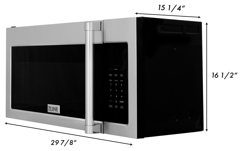 ZLINE 30" Over the Range Microwave Traditional Handle and Charcoal Filters
