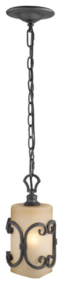 Golden Lighting Madera Mini Pendant in Black Iron