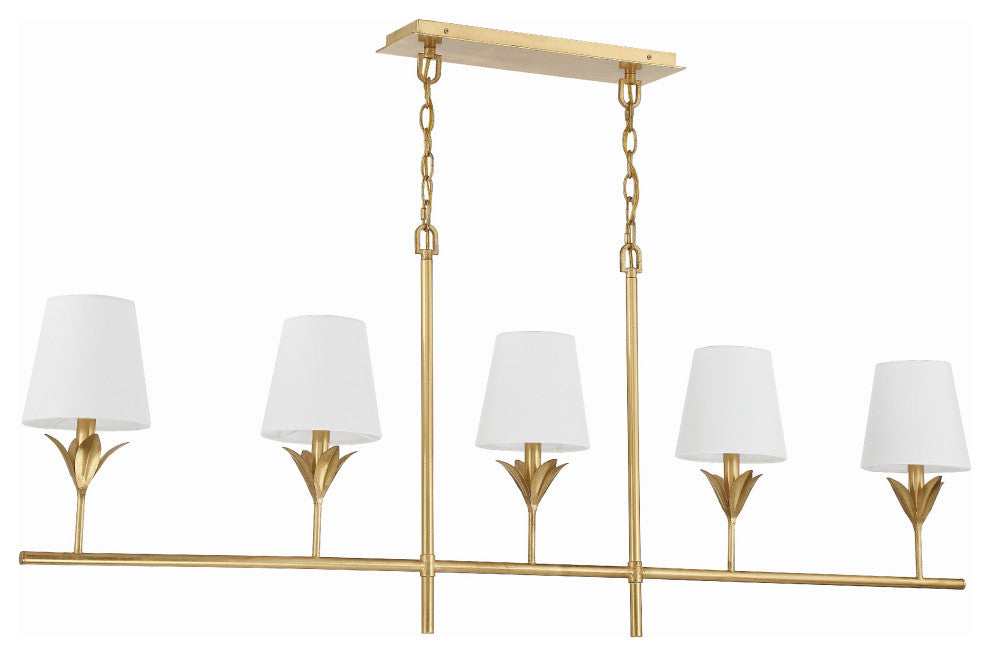 Broche 5-Light Antique Gold Chandelier