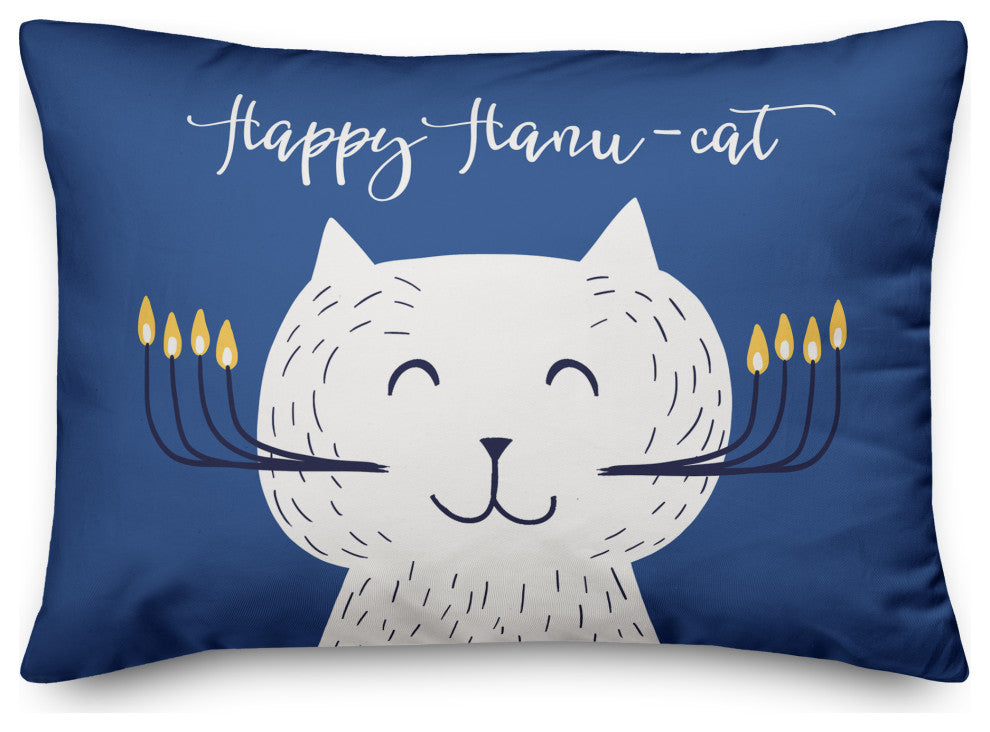 Happy Hanu-Cat 14"x20" Throw Pillow Cover