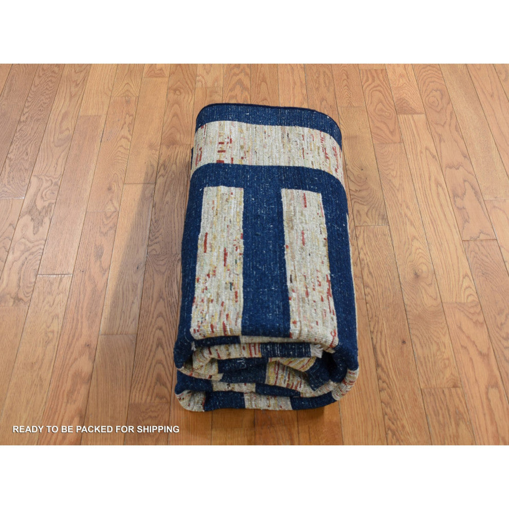 Tan Brown Pure Wool Peshawar Gabbeh Hand Knotted On Clearance Rug 5'7"x8'