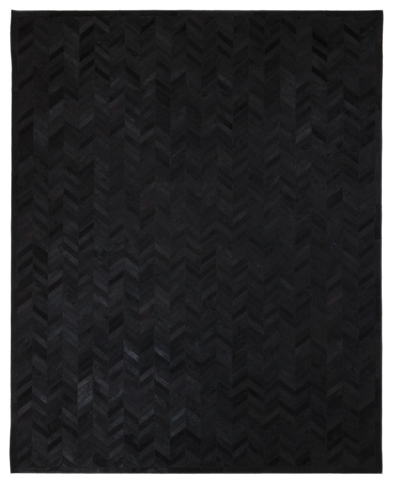 Meir Handmade Area Rug Black, 8' 0" X 10' 0"