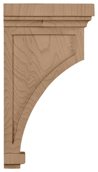 5 1/2"W x 5 1/2"D x 10"H Fluted Corbel, Red Oak
