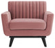 Engage Channel Tufted Performance Velvet Armchair Dusty Rose